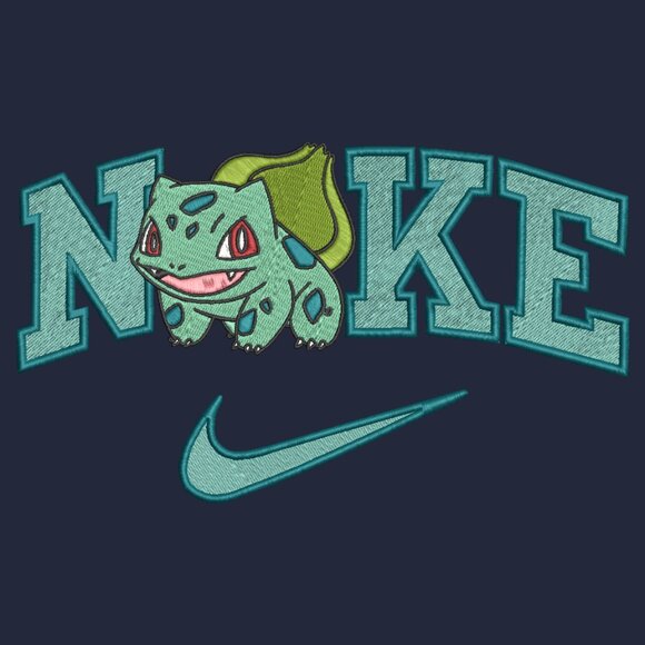 Nike Pokemon Bulbasaur YOUTH Embroidered Sweatshirt Kids Boy Girl Crewneck - Picture 1 of 14